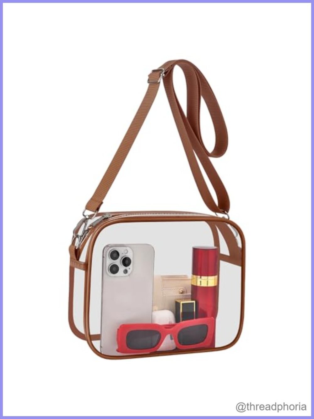 Clear Stadium Approved Bag Transparent PVC Crossbody Shoulder Handbag